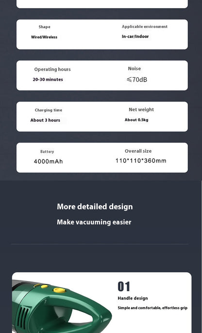 Household Small Wireless Car Vacuum Cleaner